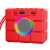 Borofone BR16 Gage Sport red Bluetooth speaker, front view, with rainbow LED lights