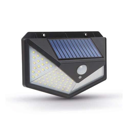 Lampă solară cu senzor de mișcare Phenom, 136 LED, neagră, montare pe perete, iluminat exterior