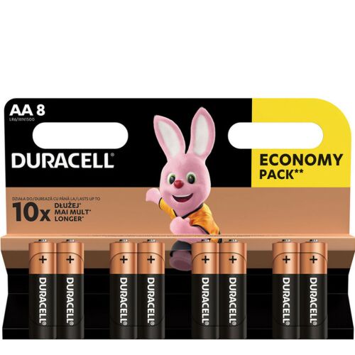 Duracell AA Batteries 8-Pack, Long Lasting Alkaline Power