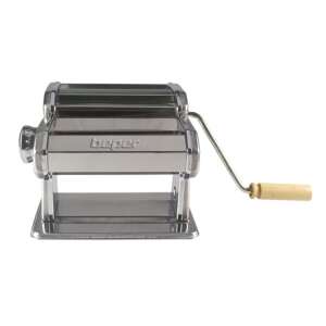 BEPER MD.500 manual pasta maker, chrome stainless steel, wooden handle - Manual pasta machine