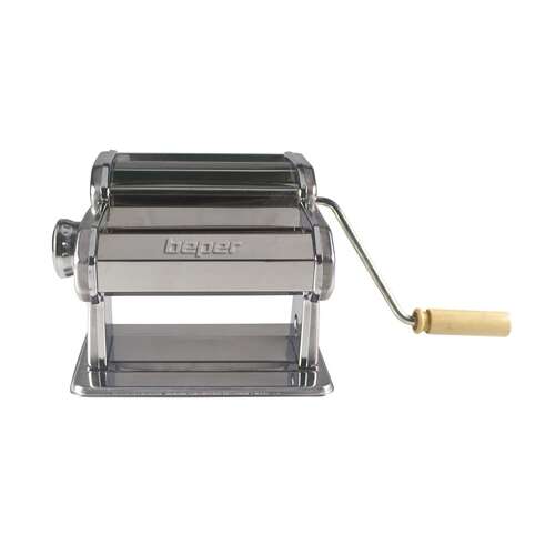 BEPER MD.500 manuelle Nudelmaschine, verchromter Edelstahl, Holzgriff