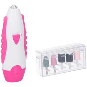 Grundig 5 in 1 Manicure and Pedicure Set, electric nail file with 5 attachments, pink and white - Manicure set