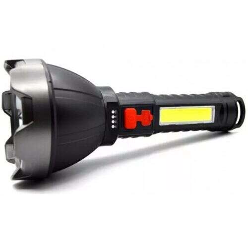 ZJ-04 Rechargeable Spotlight, powerful LED flashlight with side light, USB charging