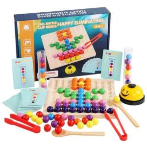 3 Az 1 Ben Montessori Szivárvány Színű Gyöngyök Clip Beads Oktató Játék +oktatási Puzzle Csengővel 49865797 Fejlesztő játék ovisoknak