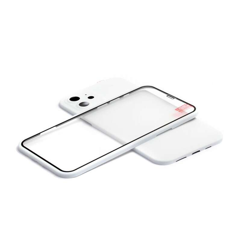 360 Full Body iPhone 12 6.1 TPU Tok + Üvegfólia Fehér