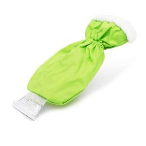 Green ice scraper glove, for removing ice and snow from car windows - MNC