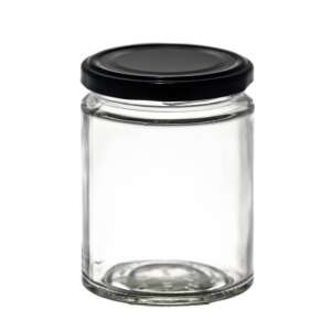 Borcan de sticlă de 314 ml cu capac negru, Minimal Befőttes üveg - Depozitarea alimentelor