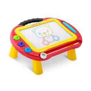 Magic Drawing Table 2 în 1 tablă magnetică de desen și masă de desen pentru copii, roșu și galben, vedere înclinată - Table de scris si desenat