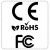 CE-, RoHS- und FCC-Zertifizierungslogos