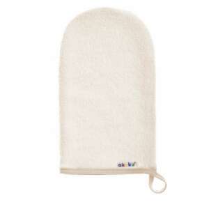 Akuku baba mosdókesztyû, ecru színben, puha és kényelmes, pamut és poliészter keverékből, 21x12cm - Akuku