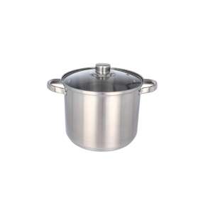 Stainless steel pot with lid, 20x16cm - Clay pot