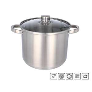 Stainless steel pot with lid, 5.5L, 22x17cm, suitable for all types of hobs - Clay pot