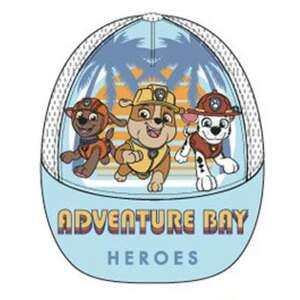 Mancs Őrjárat Adventure Bay Heroes gyerek baseball sapka, kék színű, fehér hálós betéttel, Chase, Marshall és Rubble képpel - Mancs Őrjárat