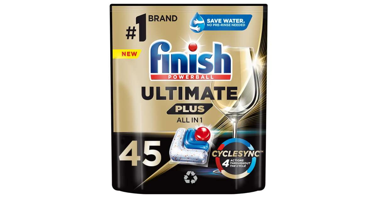 Finish Ultimate Plus Всичко в 1 Обикновени капсули за миялна машина ...