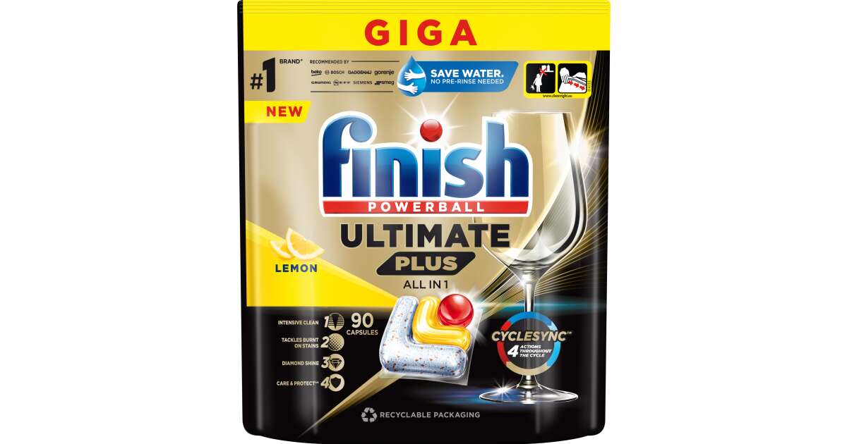Finish Ultimate Plus All in 1 capsules for intensive cleaning and