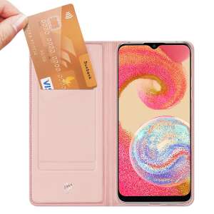 Dux Ducis Skin Pro Case Samsung Galaxy A04e Flip kártya pénztárca Stand Pink
