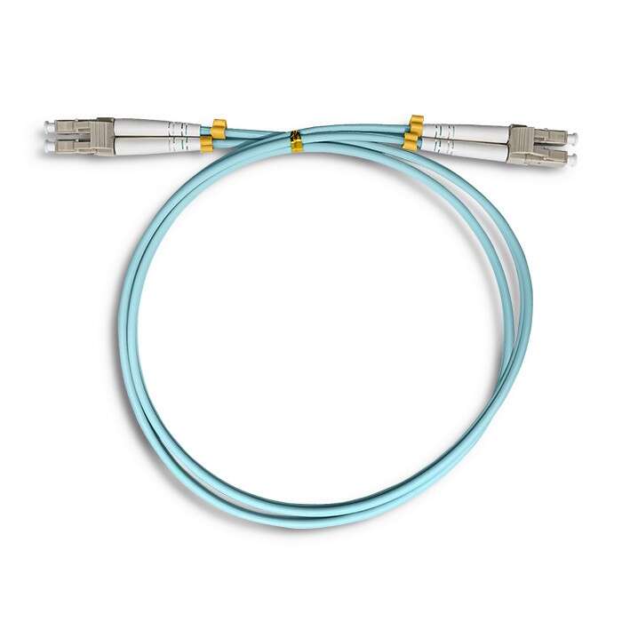 Qoltec 54075 száloptikás kábel 1 M LC/UPC OM3 Türkizkék
