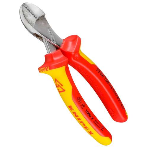 Knipex 73 06 160 drótvágó, szigetelt, 1000V, piros és sárga markolat - Szerszám
