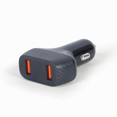 Gembird TA-U2QC3-CAR-01 nabíjačka do auta USB, čierna, 36W, QC 3.0, rýchle nabíjanie
