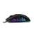 Side view of black wired gaming mouse with RGB lighting and honeycomb design
