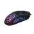 Black wired gaming mouse with RGB lighting and honeycomb design