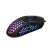 Black wired gaming mouse with RGB lighting and honeycomb design