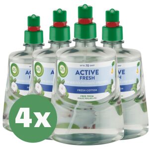 Air Wick 24/7 Active Fresh Fresh Cotton пълнител за автоматичен освежител на въздуха 4x228ml