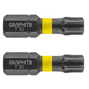 Zestaw bitów Torx Graphite TX30, 2 sztuki, bit do wkrętarki udarowej 25 mm - Wiertarki i akcesoria do wkrętarek