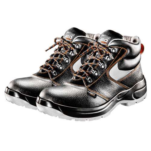 NEO munkavédelmi bakancsok, fekete bőr, 40-es méret, CE, S1P SRA, munkavédelmi cipők, munkavédelmi bakancsok