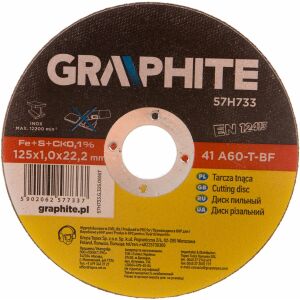 Graphite cutting discs for 10 pieces of metal 125 x 1.0 x 22.2mm, 41 a60-t-bf, inox. 133948713 - Graphite