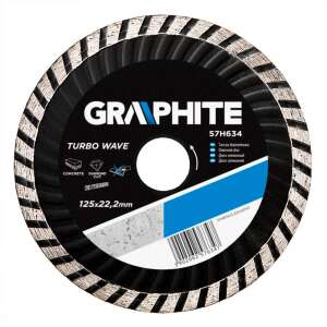 Graphite Turbo Wave 125mm Diamanttrennscheibe für Beton, Stahlbeton, Granit, Marmor, Stein, Ziegel - Graphite