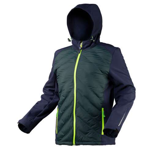 Jachetă softshell Neo cu căptușeală matelase, premium, XXL, albastru și verde