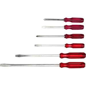Top Tools 6-teiliges Schraubendreher-Set mit Kunststoffgriff, rot - Top Tools