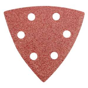 Graphite K60 grit delta sanding paper for detail sanders, 93x93mm, 5 pack, with holes - Sandpaper