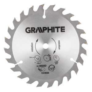 Graphite 150 mm Kreissägeblatt für Holz, 24 Zähne, 1,6 mm Dicke - Graphite