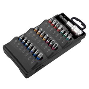 Set de 22 biți pentru șurubelniță Graphite cu suport magnetic, include diverse dimensiuni și tipuri de biți pentru diferite șuruburi - Capete bit