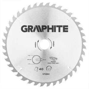 Graphite 250 mm Kreissägeblatt für Holz, 30 Zähne, 57H684 - Graphite