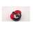 TOO 2 liter sensor trash can, ladybug design, black and red, open lid, showing inner bucket