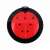 TOO 2 liter sensor trash can, ladybug design, black and red, top view