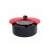 TOO 2 liter sensor trash can, ladybug design, black and red, open lid, showing inner bucket