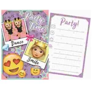 Emoji Party Invitation, Purple, 5 invitations and 5 envelopes - Greeting Card, Invitation