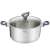 Tefal Daily Cook 20 cm stainless steel pot with glass lid, showing measurement markings