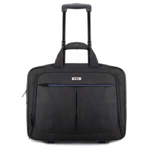 TOO 15.6 inch black rolling laptop bag, front view - Laptop Bag and Case