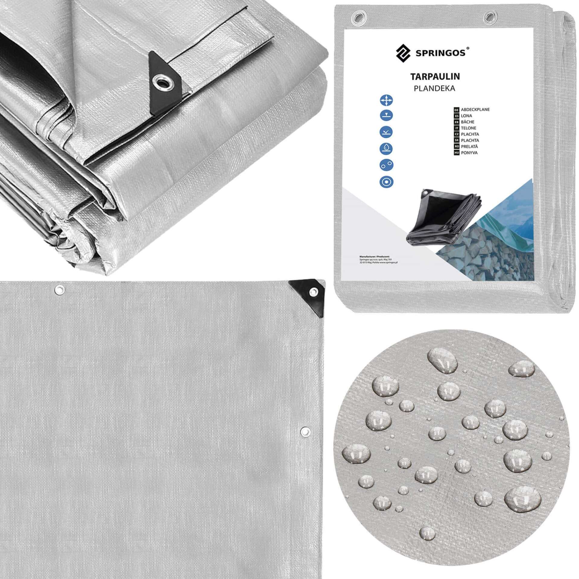 Springos Takaróponyva - Vízálló, UV Védelem - 4x4m