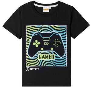 Gamer Kinder T-Shirt schwarz mit Controller-Aufdruck, 6 Jahre/116 cm - Mode & Kleidung