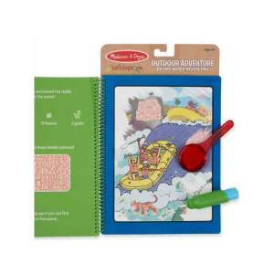 Melissa & Doug Let's Explore Приключение на открито Deluxe подложка за разкриване с вода, многократна употреба книга за оцветяване, активирана с вода с 8 страници, червена лупа и зелена водна писалка - Melissa & Doug