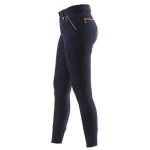 Premier Equine Milliania női lovaglónadrág, tengerkék színben arany cipzárral - Lovaglónadrág