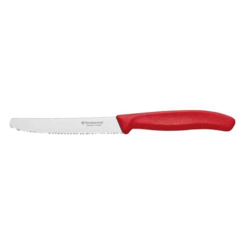 Victorinox Swiss Classic fogazott paradicsomkés, piros markolat, 110 mm-es penge