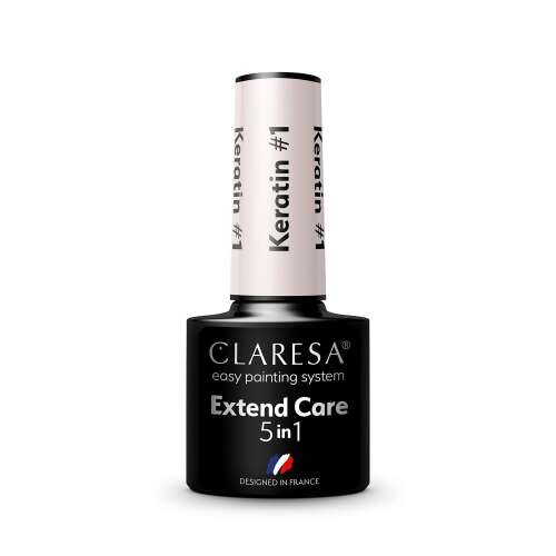 Claresa Extend Care 5 w 1 Keratyna #1, wzmacniająca baza do naturalnego wyglądu manicure, przedłużanie paznokci do 1 cm, 5 g