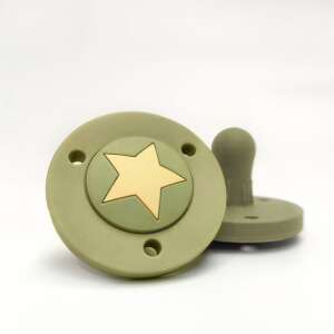 Zöld szilikon baba rágóka csillagos mintával - Rágóka